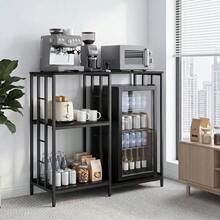 Techigher 4-Tier Kitchen Bakers Rack With Mini Fridge Stand, Industrial Microwave Storage Shelves, Coffee Bar Table With Metal Frame For Kitchen & Office, 95 X 40 X 103 Cm - Multicolor - View 8