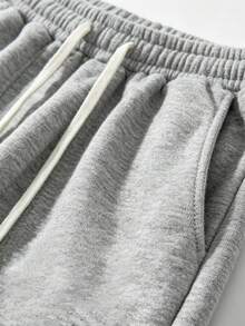 Drawstring Wide Leg Sweatpants, Women's Loose Straight Leg Casual Pants, All-Season Jogging Pants Sports - Grey - View 6