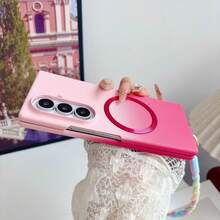Gradient Rose Pink Skin-Feel Matte Gradient Magnetic Folding Phone Case, Compatible With For Samsung For Galaxy Z Fold7/8 Ultra/Z /Z Flip 8 - Rose Pink - View 4
