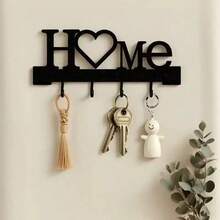 1 Stylish Metal Key Hook - Wall Mounted Key Holder Wall Decor Bathroom Storage Stylish Modern Party Home Decor - Suitable For Living Room, Bedroom, Hallway, Office And Other Universal Places - Multicolor - View 1