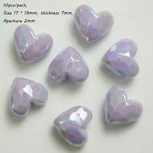 Solid Color AB Plated Color Cutting Surface Love Milk DIY Handmade Mobile Phone Chain Bead Material Heart Colored Jewelry Accessories - Multicolor - View 14