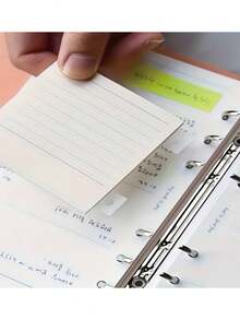 100/200/500/1000 Pcs Self-Adhesive Binder Hanging Tab Stickers With Round Hole - Loose-Leaf Storage Tags For DIY Notebook, Journal, And Photo Card Paper Organization, Binder Tabs,Back To Cshool - Clear - View 3