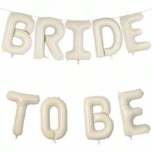 9件組 16英吋奶油白色「BRIDE TO BE」字母氣球，婚禮派對裝飾，適合新娘婚前派對、訂婚儀式與夏季活動，婚禮佈置 - 查看 9