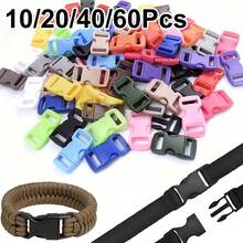 10/20/40/60Pcs Curved Side-Release Buckle 1cm/0.39in - Durable Plastic Adjustable Buckle, Suitable For Paracord Bracelets, Pet Collars, Sewing And Craft Accessories, Sturdy Construction - Multicolor - View 12