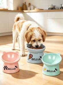 1pc Customized Personalized Pet Food Bowl - Customize Your Pet's Name Feeder, Suitable For Dogs And Cats - Ideal For Feeding And Watering, Perfect Commemorative Gift For All Breeds, Dog Bowl Gift Customization - Multicolor - View 4