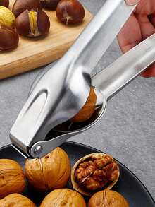 1pc Stainless Steel Nut & Chestnut Opener In Silver Color, Suitable For Fruits & Vegetables - Silver - View 7