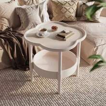 1pc Creative Home Small Table, Modern Minimalist Coffee Table Mobile Storage Rack, Beige Sofa Side Table, Bedside Cabinet, Corner Table, Suitable For Living Room, Bedroom And Balcony - Multicolor - View 9