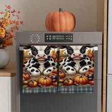 2/4/48pcs Autumn Series Small Flower & Cow Harvest Pattern Printed Kitchen Towels - Ultra Soft, Highly Absorbent Polyester Dish & Hand Towels, Perfect For Holiday Decor, Kitchen Decor, Party Decor. - Multicolor - View 14