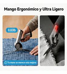 Tijera Eléctrica Inalámbrica Recargable Cortadora De Telas - Negro - Ver 5
