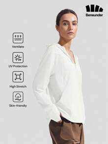 Beneunder Women's Cooling Sun-Protective Jacket (Loose Fit) AL010 - White - View 1