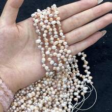 1 Strand 36cm Natural Freshwater Pearls Top Hole Rice Pearl Beads For Jewelry Making DIY Women Men Necklace Bracelets Handicrafts Accessories - Nugget Pearl - View 2