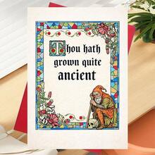 1 Greeting Card And 1 Envelope, 1 Humorous Greeting Card, Suitable For Friends To Joke About Their Age With Medieval Style Illustrations, Used For Lighthearted Sharing Of Life Moments - Sets - View 7
