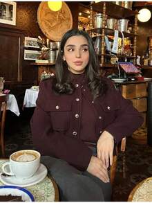 Women Jackets - Burgundy - View 3