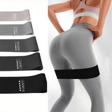 Latex Butt Lift Resistance Bands Elastic Bands Fitness Resistance Bands Squat Resistance Bands Strength Training Yoga (5 Pieces) - Black Grey - View 2