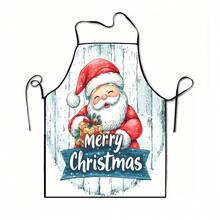 1pc Christmas, Santa Claus, Christmas Bell, Christmas Snowflake, Christmas Reindeer, Christmas Tree, Christmas Snowman, Christmas Penguin, Christmas Cartoon Animal Pattern Chef Apron, Apron, Suitable For Home Decor And Kitchen Use. Made Of 100% Polyester Material, Designed As Sleeveless Style, Perfect For Home Kitchen, Outdoor BBQ Cooking. This Printed Apron Is Unisex, Machine Washable And Reusable, Essential Kitchen Item - Multicolor - View 14