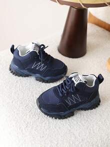 1 Pair New Spring Soft Sole Kids' Sports Shoes, Lightweight Non-Slip Running Shoes For Boys And Girls - Blue - View 2