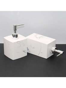 Bathroom Accessories Set,3PCS Bathroom Organizer White Modern Decor, Soap Dispenser And , Vanity Tray For Bathroom Countertop Modern Bathroom Decor - White - View 3