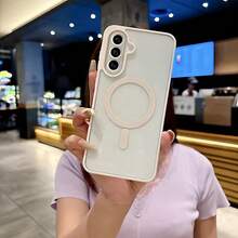 透明 PC 手機殼，適用於 Galaxy A17 A07 A56 A26 A36 A37 A57 A16 A55 A25 A35 A15 A27 A05 A06 S26Ultra S25Ultra S24Ultra S23Ultra S22Ultra S25 FE S26 FE S24 S23 S22 機型，馬卡龍色手機殼，手機配件，夏季 - 粉色 - 查看 6