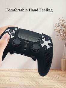 適用於 PlayStation 5 Elite 控制器，1件保護殼 + 2件搖桿帽套組，防滑顆粒設計，防刮、防滑、防汗、防塵，增強遊戲操控手感，實用遊戲配件 - 查看 5