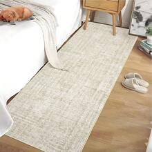 Modern Washable Solid Kitchen Printed Area Rug Easy To Clean Home Aesthetic Decor Carpet Stain Resistant Non Shedding Floorcover Low Pile Soft Entrance Runner Rug Non Slip Bordered Mat Throw Rug For Living Room Dinning Room Bathroom Bedroom Laundry - 米棕色 - 查看 3