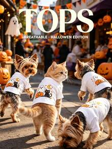 1 buah Pakaian Hewan Peliharaan untuk Kucing dan Anjing, Atasan Halloween Lucu, Bernapas dan Hangat, Anti Rontok, Cocok untuk Dipakai di Dalam dan Luar Ruangan - MultiWarna - View 6
