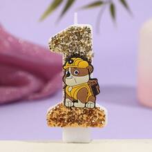 Creative PAW Patrol Cartoon Skye Sequined Number Candles 0-9, Birthday Cake Decorative Candles Party - Multicolor - View 3