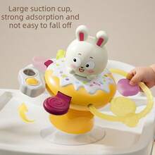 1pc Multifunctional Baby High Chair Suction Cup Spinning Toy Base, Detachable Educational Early Learning Grasping Soothing Toy, Cute Chick And Rabbit Styles, Birthday Gift, Christmas Gift, Holiday Gift, Random Shipment - Mixed Color - View 3
