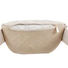 W WINGS Small Crossbody Bag 5L For Travel | Mini Backpack With Adjustable Strap, Breathable Mesh Back And Front Pocket - Beige - View 7