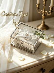 Customized Ring Box, Personalized Wedding Ring Box, Wedding And Engagement Ring Box, Geometric Ring Box, Ring Box Gift, Multi-Functional, Exquisitely Decorated, Fashionable, Suitable For Anniversary - Multicolor - View 2