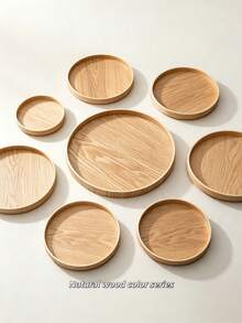 1pc Camel Color Natural Solid Wood Round Multi-Size Rotating Slouchy Susan Tray, Coffee Tea Spice Storage, Refrigerator Organizer, Kitchen Tableware Display, Steak Sushi Board, Summer Holiday BBQ Picnic Graduation, Back To School Essential, Random Color - View 9