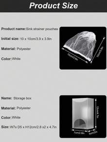100/300pcs Disposable Kitchen Sink Filter Bags And Storage Box, Sink Drain Filter Mesh Bags, Elastic Mesh Sink Filter Bags, Sink Strainer, Fine Hair Filtration, Suitable For All Drains, Collect Kitchen Waste And Leftover Trash, Kitchen, Bathroom - White - View 2