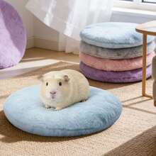 1pc Round Plush Comfortable Pet Resting Pad, Plush Round Pet Sleeping Mat, Warm Habitat Cushion, Soft Pet Sleeping Bed, Suitable For Hamsters, Guinea Pigs, Rabbits, Ferrets, Autumn/Winter Indoor Cage Resting Area Decor - View 9