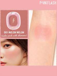 PINKFLASH 1.5g Fashion Blush Powder, Long-Lasting Oil-Resistant Formula, All-Day No Fading Or Smudging, Natural Healthy Complexion, Contours Cheekbones And Enhances Facial Contour, Mini Portable Design, Convenient For Touch-Ups Anytime - #O01 MELON MELON - View 2