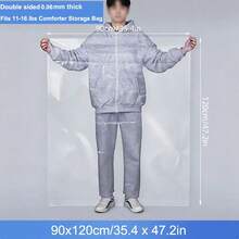 5件大號透明收納袋，適用於被褥衣物，0.1-0.14mm厚，防水防潮可重複使用搬家包裝袋 - 查看 14