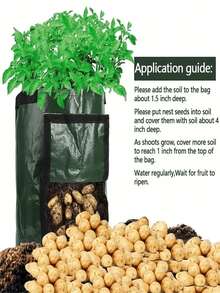 Potato Planting Bag, Durable Fabric Garden Planting Bucket With Lid And Handle, Spring Planting Bag, Plant Growth Bag, Potato Vegetable Planting Bucket With Door - Multicolor - View 8
