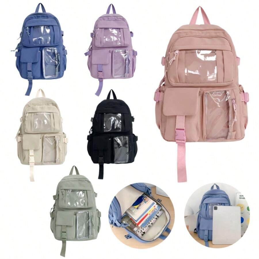 Mochila versátil de gran capacidad, clásica y linda, portátil y adecuada para viajes y traslados, ideal para la temporada de regreso a clases - Shangchen8016 - Ver 1