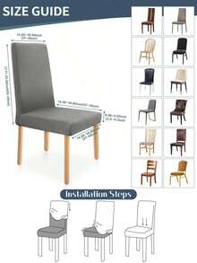 Fundas de silla de seda de leche, fundas de silla de comedor elásticas estampadas, fundas de silla de comedor para restaurante y hotel, fundas de protección de muebles para silla de restaurante, fundas de silla elásticas - Adecuadas para hogar, hotel, restaurante y banquete, fundas estampadas decorativas - Protegen las sillas de derrames y manchas - Negro - Ver 6