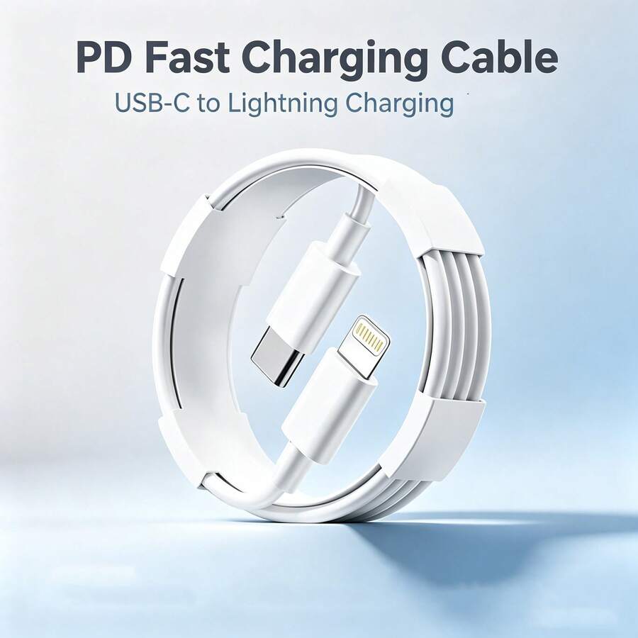 13pcs PD Data Cable USB-C To Lightning Fast Charging & Data Transfer Cable 3.3ft/6.6ft Compatible With IPhone 14 Pro Max/14 Pro/14 Plus/14/13/12/11/XS/XR/8/7/6/ Series Phone Laptop Charging Cable - White - View 1
