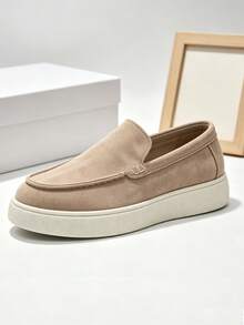 Men's Casual Shoes Suede Loafers Classic British Style Lightweight Soft Flat Shoes - Apricot - View 8
