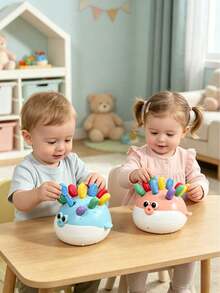 Baby Sorting, Stacking, And Plug-In Toys - Pink Pufferfish - View 1