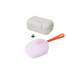 2pcs Portable Travel Soap Boxes With Lids + Bath Sponge, Draining Soap Holder, Bathroom Outdoor Soap Storage Container - Multicolor - View 12
