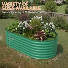 Jardinera elevada de acero galvanizado antióxido de instalación sencilla, versátil para todo tipo de cultivos de jardín doméstico - verde 180*90*60cm - Ver 8