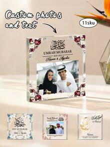 Customize Valentines Day Personalized Wedding Gift,Customize Photo And Text,11 Styles,Mubarak Acrylic Photo Block, Personalised Islamic Gifts, Hajj Mubarak Gift, Photograph Gift, Ramadan, Eid Mubarak, Dad, Wife, Mum,Valentine's Day Gift, Couple Gift,Unforgettable Gratitude Gift For Celebrating Special Days,Personalized Weddings And Romantic Occasions Gifts - Multicolor - View 9