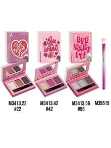 MISSLYN-3PCS EYE WANT IT 3-Color EYESHADOW SETS,With A Brush,Matte & Shimmer Finish,Smooth Blend,Rich Color Payoff,Tiny Eyeshadow Palette For Brown,Green,Sliver,Black,Soft Texture,For Party,For Camping Outdoors,For Cosmetic Cosplay, Graduation Gifts - #56+#22+#42 - View 8