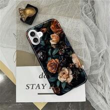 Compatible With IPhone 16 Case, Hybrid 2-Layer Case Shockproof Anti-Scratch For Girl Women Boy Men, Midnight Floral For IPhone 16 - White - View 4