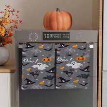 2/4/48pcs Halloween Series Grey Background Halloween Element Pattern Printed Kitchen Towels - Super Soft, Highly Absorbent Polyester Tablecloths And Hand Towels, Perfect For Holiday Decor, Kitchen Decor, Party Decor. - Multicolor - View 10
