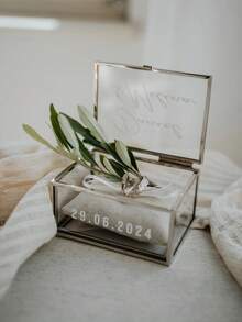 Customized Ring Box, Personalized Wedding Ring Box, Wedding And Engagement Ring Box, Geometric Ring Box, Ring Box Gift, Multi-Functional, Exquisitely Decorated, Fashionable, Suitable For Anniversary - Multicolor - View 7