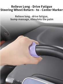 1pc Car Steering Wheel Cover, Left And Right Palm Massage Grip, Silicone Non-Slip Anti-Roll Handle, Comfortable Driving Accessory, Suitable For Daily Commute And Long-Distance Travel, Universal Fit For Most Car Models - Multicolor - View 7