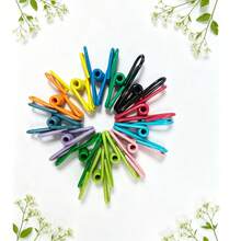 10pcs Practical PVC Coated Steel Clips, Used For Sealing Food Packaging, Potato Chip Bags, Clothes And Paper - 20pcs (Random Color) Dresses, Pants, Shoes, Jeans, Boots, Skirts, Beachwear, Spring, Minimalist, Suitable For Home Use - Multicolor - View 2