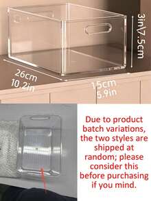 Transparent Large Capacity Storage Box, Acrylic Multifunctional Thickened Desktop Organizer Basket Rectangular Storage Box, Dust-Proof Moisture-Proof Easy To Clean Stackable Stable Strong Load-Bearing, Home Kitchen Bathroom Office Stationery Toys Cosmetics Organization, Essential For Housewives, Students, Renters, Storage Enthusiasts, Housewarming, Holiday Gift, Back To School Season, Practical Item - Multicolor - View 9